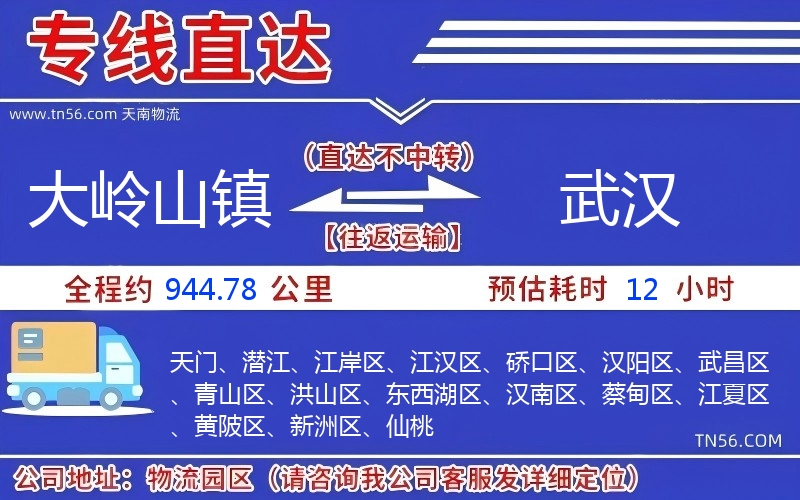 大岭山镇到武汉物流公司 大岭山镇到武汉物流公司