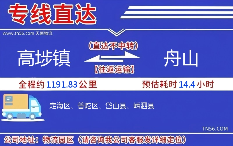 高埗镇到舟山物流公司