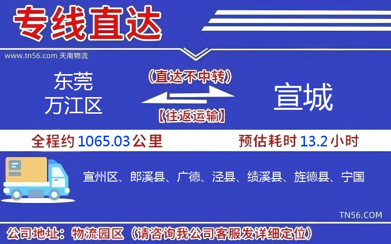 东莞万江区到宣城物流公司 东莞万江区到宣城物流公司