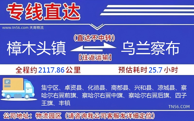 樟木头镇到乌兰察布物流公司 樟木头镇到乌兰察布物流公司