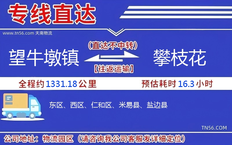 望牛墩镇到攀枝花物流公司 望牛墩镇到攀枝花物流公司